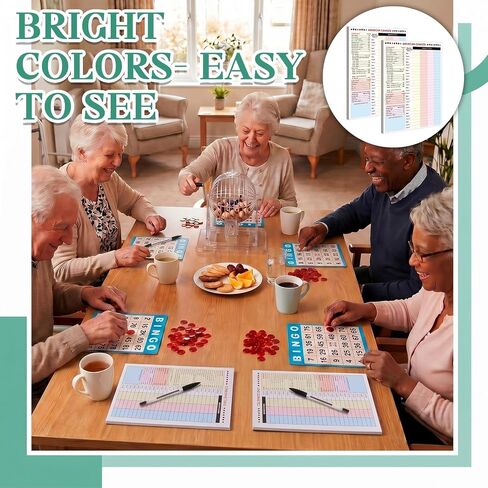 Affrolling 2 Pcs Colorful Canasta Score Pads, Canasta Score Sheets with Game Instructions and Trick Values for Scorekeeping, Fit for Family Game Night and Travel, 50 Sheets Each, 7 x 5.5 Inch. in Kuwait