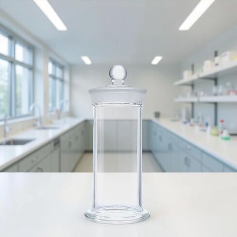 Glass Specimen Bottle, 1 Pcs Wide Mouth Clear Display Jar, 2.4 x 5.9 in 6 x 15 cm, 14.2 fl oz 420 ml Cylindrical Tank with Wide Base, High Transparency, for Lab Sample, TLC Developing Glass Jar in Saudi Arabia