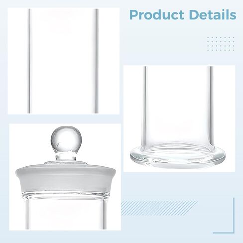 Glass Specimen Bottle, 1 Pcs Wide Mouth Clear Display Jar, 2.4 x 5.9 in 6 x 15 cm, 14.2 fl oz 420 ml Cylindrical Tank with Wide Base, High Transparency, for Lab Sample, TLC Developing Glass Jar in Saudi Arabia