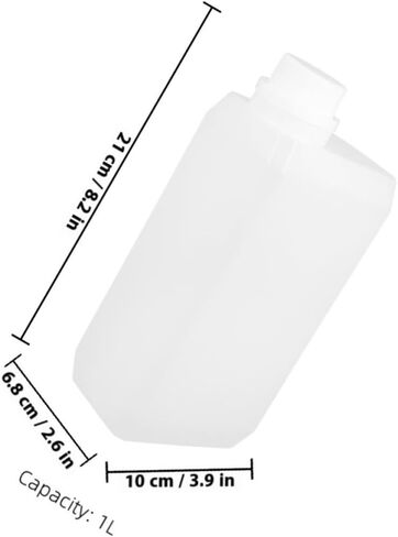 Vaguelly 2pcs 1000ml Hdpe Empty Bottle Jug Set Lightweight Food Grade Chemical Containers with Screw Cap, Space-saving Liquid Storage Bottles for Kitchen and Sample Use in Kuwait