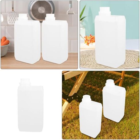Vaguelly 2pcs 1000ml Hdpe Empty Bottle Jug Set Lightweight Food Grade Chemical Containers with Screw Cap, Space-saving Liquid Storage Bottles for Kitchen and Sample Use in Kuwait