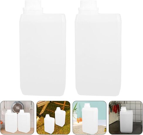 Vaguelly 2pcs 1000ml Hdpe Empty Bottle Jug Set Lightweight Food Grade Chemical Containers with Screw Cap, Space-saving Liquid Storage Bottles for Kitchen and Sample Use in Kuwait