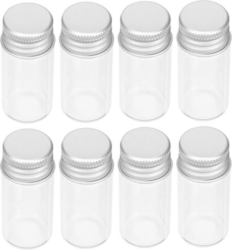 Healeved 10ml Refillable Glass Serum Bottles with Aluminum Screw Caps, Chemical Resistant Leak-proof Design, 10 Pcs Sample Vials for Essential Oils and Makeup Supplies in Kuwait