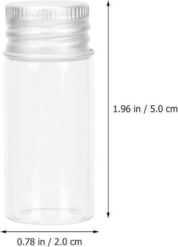 OUNONA 10ml Glass Serum Bottles with Aluminum Screw Caps, Chemical Resistant Sample Vials for Laboratory and Essential Oil Storage, Pack of 10 in Kuwait