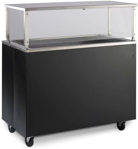 46-inch 2-Series Affordable Portable™ Cold Food Station with solid base in black in Kuwait