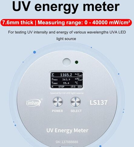 LS137 UVA LED مقياس الطاقة الأشعة فوق البنفسجية متر ل 36nm 385nm 39nm 40nm الأشعة فوق البنفسجية الحبر الغراء طلاء علاج التعرض الطباعة in Kuwait