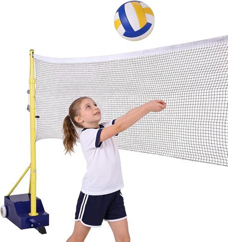 Badminton Volleyball Tennis Net Stand Height Adjustable Multi-Functional Air Volleyball Rack with Wheels Ideal for Backyard Park in Kuwait