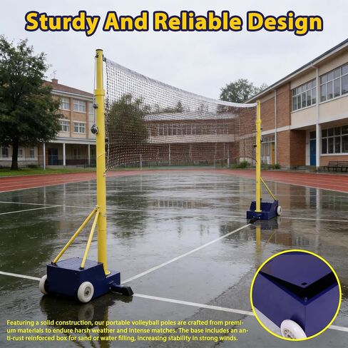 Badminton Volleyball Tennis Net Stand Height Adjustable Multi-Functional Air Volleyball Rack with Wheels Ideal for Backyard Park in Kuwait