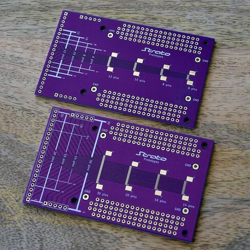 Prototyping Board, PCB Prototype Double Sided Breadboard, 2.54mm Pitch Soldering Breadboard Including 0.5mm FFC & FPC Landing Patterns | 3 Units in Kuwait
