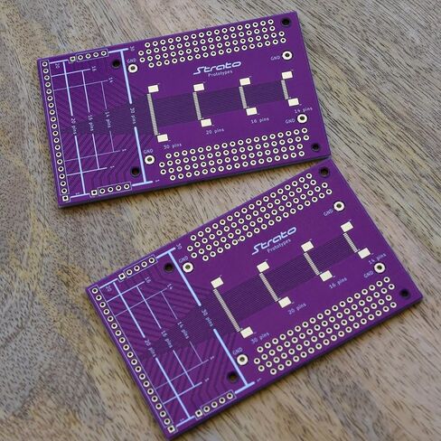 Prototyping Board, PCB Prototype Double Sided Breadboard, 2.54mm Pitch Soldering Breadboard Including 0.5mm FFC & FPC Landing Patterns | 3 Units in Kuwait