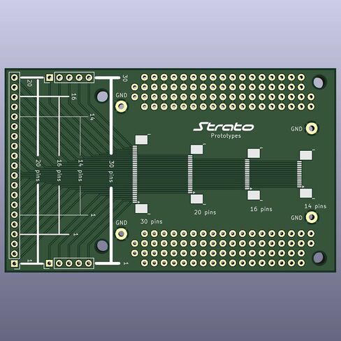Prototyping Board, PCB Prototype Double Sided Breadboard, 2.54mm Pitch Soldering Breadboard Including 0.5mm FFC & FPC Landing Patterns | 3 Units in Kuwait