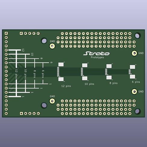 Prototyping Board, PCB Prototype Double Sided Breadboard, 2.54mm Pitch Soldering Breadboard Including 0.5mm FFC & FPC Landing Patterns | 3 Units in Kuwait