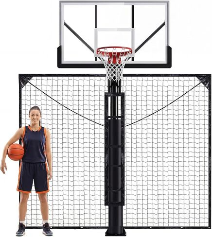 Heavy Duty Basketball Return Net for Square Poles 12FT X 10FT Basketball Return Defensive Net System UV- Basketballs Rebounder Barrier Training Equipment in Kuwait