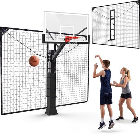 Heavy Duty Basketball Return Net for Square Poles 12FT X 10FT Basketball Return Defensive Net System UV- Basketballs Rebounder Barrier Training Equipment in Kuwait