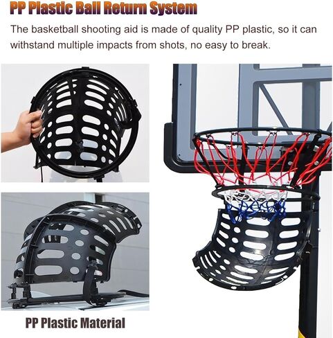 Basketball Shot Returner,Basketball Rebounder Net, PP Plastic Shot Trainer Equipment,360 Degrees Rotating,for Ball Court/Gymnasium in Kuwait
