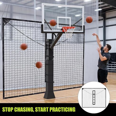 Foldable 12×10FT Basketball Yard Guard Net, Hoops for Indoor & Outdoor Use | Basketball Yard Guard Net, UV Protected Ball Catch Barrier for Square Poles, Fast Setup Fits All Hoops Indoor & Outdoor in Kuwait