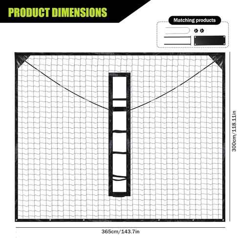 Foldable 12×10FT Basketball Yard Guard Net, Hoops for Indoor & Outdoor Use | Basketball Yard Guard Net, UV Protected Ball Catch Barrier for Square Poles, Fast Setup Fits All Hoops Indoor & Outdoor in Kuwait
