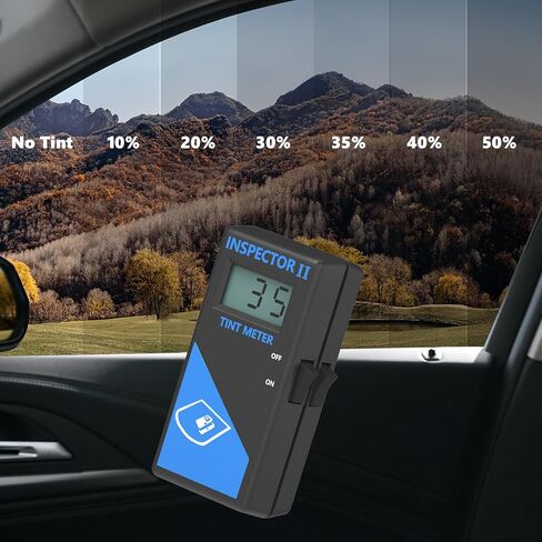 Upgrade 3-in-1 Tint Meter for Car Front/Side/Rear Windows, with 2PCS Tinted Cards,Digital Window Tint Meter, Solar Film VLT Meter with Automatic Calibration, Pocket-Sized, Use Out of Box in Kuwait