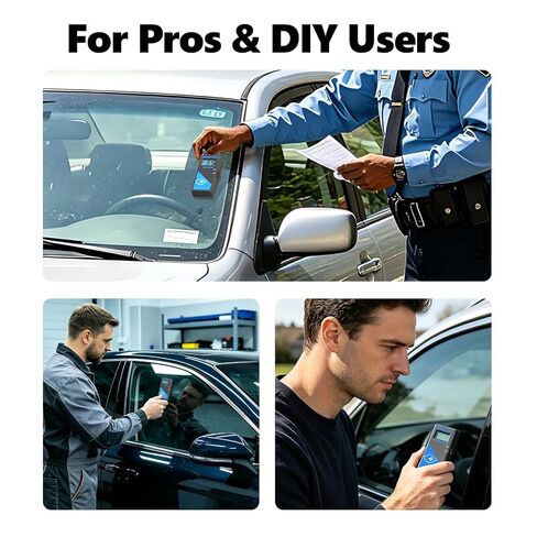 Upgrade 3-in-1 Tint Meter for Car Front/Side/Rear Windows, with 2PCS Tinted Cards,Digital Window Tint Meter, Solar Film VLT Meter with Automatic Calibration, Pocket-Sized, Use Out of Box in Kuwait