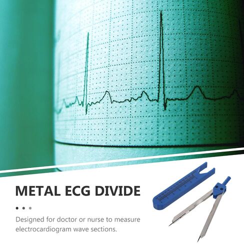 Holibanna Blue Metal EKG Calipers with Storage Case with Screw-Mount Design and Long Lifespan Portable Electrocardiogram Measurement Tool Random Color for Accurate Heart Rhythm in Kuwait