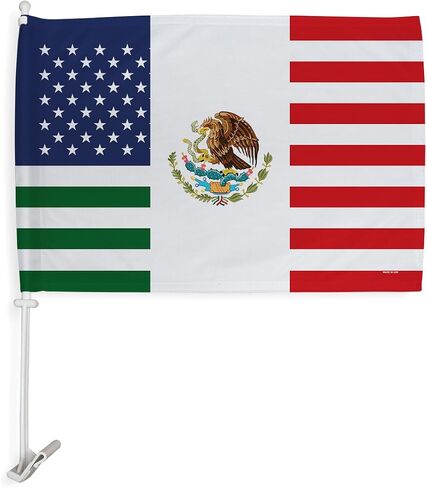 USA Mexico Car Flag For Cars Decorations Mexicanos Bandera Para Carros Window Clip Pole Mount Kit Truck Rod Protest Sign Poster Independence Day Mexican LA Auto Accessories in Kuwait