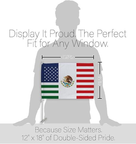 USA Mexico Car Flag For Cars Decorations Mexicanos Bandera Para Carros Window Clip Pole Mount Kit Truck Rod Protest Sign Poster Independence Day Mexican LA Auto Accessories in Kuwait