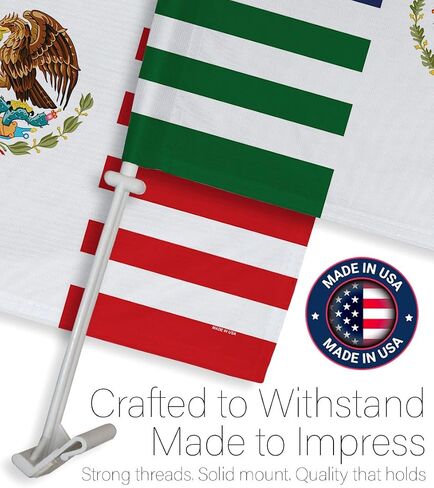 USA Mexico Car Flag For Cars Decorations Mexicanos Bandera Para Carros Window Clip Pole Mount Kit Truck Rod Protest Sign Poster Independence Day Mexican LA Auto Accessories in Kuwait
