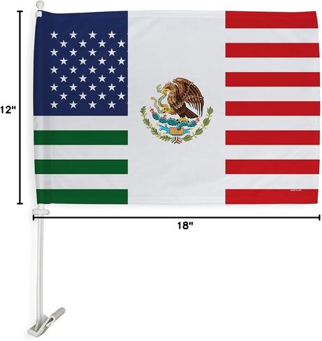 USA Mexico Car Flag For Cars Decorations Mexicanos Bandera Para Carros Window Clip Pole Mount Kit Truck Rod Protest Sign Poster Independence Day Mexican LA Auto Accessories in Kuwait