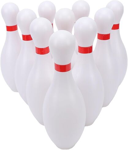 Kids Bowling Set Durable Safe 10 White Plastic Pins with 2 Lightweight Balls for Family Fun Indoor Outdoor Use (for Kids Aged 3 and Above) in Kuwait