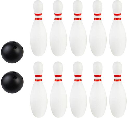 Kids Bowling Toy Set 10 Pcs with 2 Balls, 22cm (8.66in) Plastic Bowling Pins, Indoor Bowling Game for Children in Kuwait