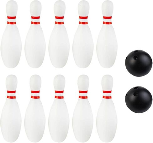 Kids Bowling Toy Set 10 Pcs with 2 Balls, 22cm (8.66in) Plastic Bowling Pins, Indoor Bowling Game for Children in Kuwait