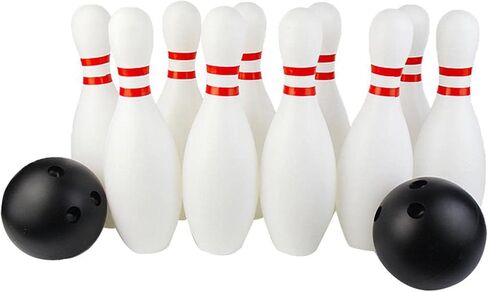 Kids Bowling Toy Set 10 Pcs with 2 Balls, 22cm (8.66in) Plastic Bowling Pins, Indoor Bowling Game for Children in Kuwait
