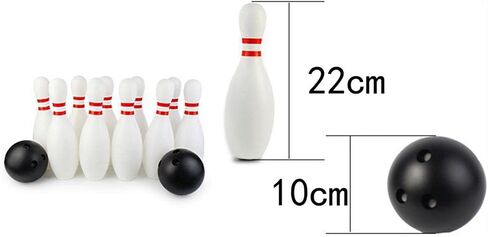 Kids Bowling Toy Set 10 Pcs with 2 Balls, 22cm (8.66in) Plastic Bowling Pins, Indoor Bowling Game for Children in Kuwait