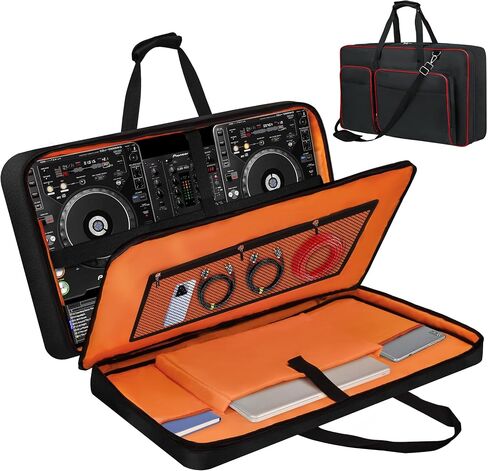 حقيبة وحدة تحكم DJ لـ DDJ-FLX10/ DDJ-GRV6/FLX6/ REV5/ REV7/1000/ SC LIVE 4، حقيبة كبيرة مبطنة مقاومة للصدمات مع حجرة كمبيوتر محمول مقاس 17.3 بوصة، وجيوب متعددة لتخزين وحدة تحكم DJ وملحقاتها in Kuwait