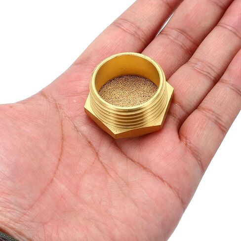 MECCANIXITY 1pcs Male Air Pneumatic Mufflers 1" NPT Sintered Bronze Muffler Air Fittings for Pneumatic Tool and Industrial Machinery in Kuwait