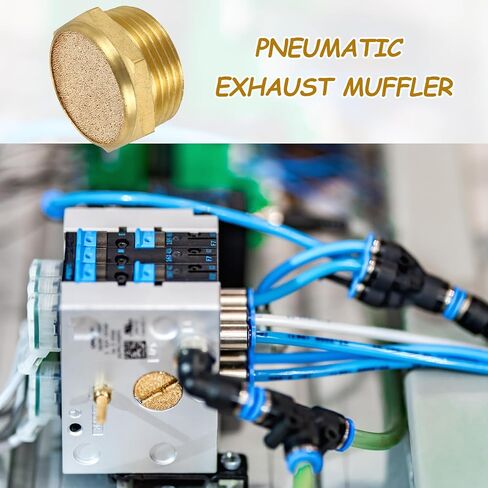MECCANIXITY 1pcs Male Air Pneumatic Mufflers 1" NPT Sintered Bronze Muffler Air Fittings for Pneumatic Tool and Industrial Machinery in Kuwait
