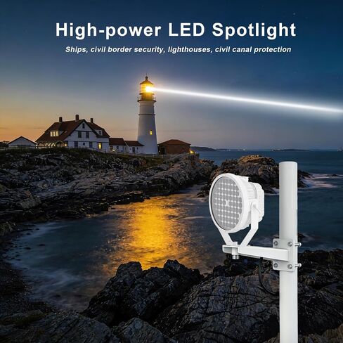 240W LED ضوء البحث البحري للقوارب، 3.6deg شعاع ضيق عن بعد أضواء كاشفة، إضاءة مقاومة للماء عالية الطاقة تصل إلى 3KM، AC 100-277V، التشغيل اليدوي للسفن الخارجية in Kuwait