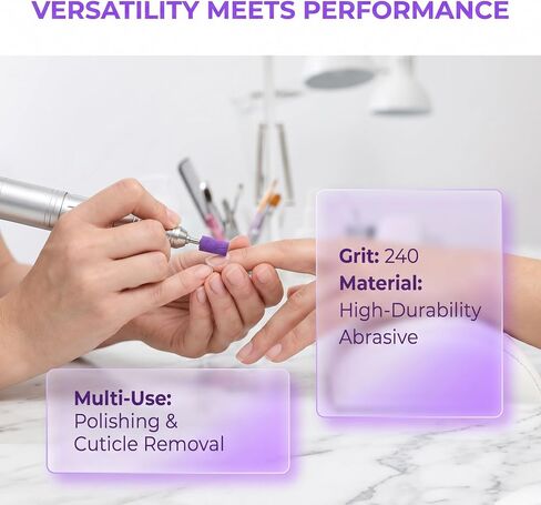 10pcs Manicure Drill Sanding Bands - Cone Shape 240 Grit Buffing Bands for Electric Nail Drill - Nail Salon Accessories for Art Prep and Shaping in Kuwait