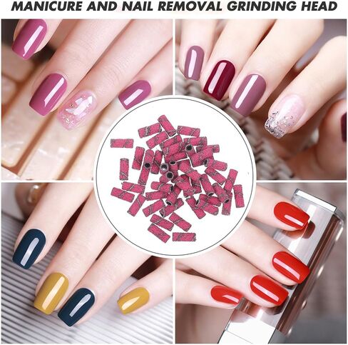 DECHOUS 50 Pcs Manicure Sanding Bands for Nail Drill Bits Tungsten Steel Nail Sanding Rings Portable for Home in Kuwait