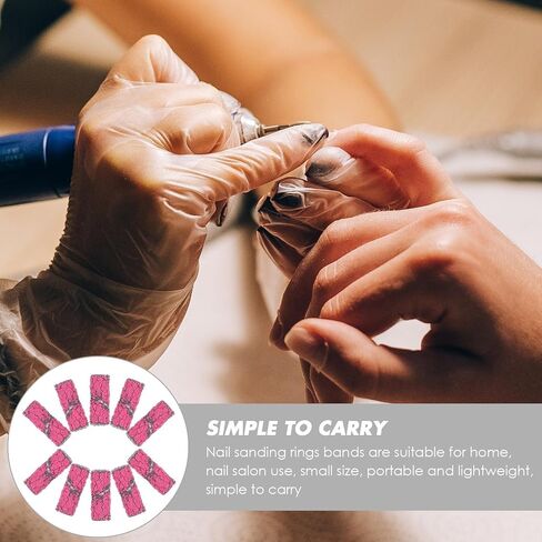 DECHOUS 50 Pcs Manicure Sanding Bands for Nail Drill Bits Tungsten Steel Nail Sanding Rings Portable for Home in Kuwait