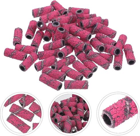 DECHOUS 50 Pcs Manicure Sanding Bands for Nail Drill Bits Tungsten Steel Nail Sanding Rings Portable for Home in Kuwait