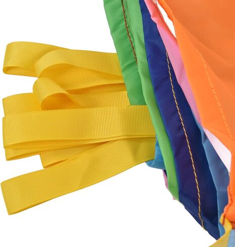 Fafeicy Rainbow Parachute Oxford Fabric Kids Play Parachute 6m متعدد الألوان لعبة تمرين الفريق للأطفال ألعاب جماعية رياض الأطفال أنشطة الحفلات الخارجية in Kuwait