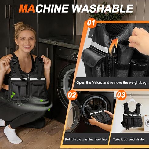 WHATAFIT Adjustable Weighted Vest, 2-12 lbs Washable with Armband Phone Pocket & Dog Leash Clip, Zip Rucking Vest for Women Men, Reflective for Walking Running HIIT Home Gym in Saudi Arabia