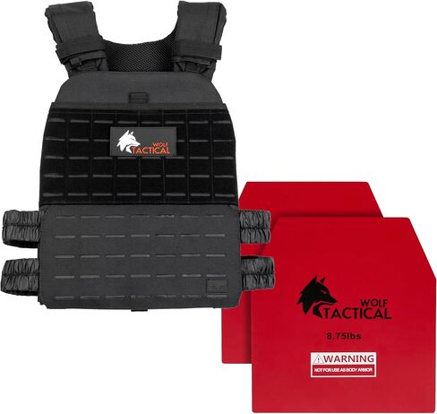 WOLF TACTICAL Weighted Vest and Weight Vest Plates (Black, 8.75lbs) in Kuwait