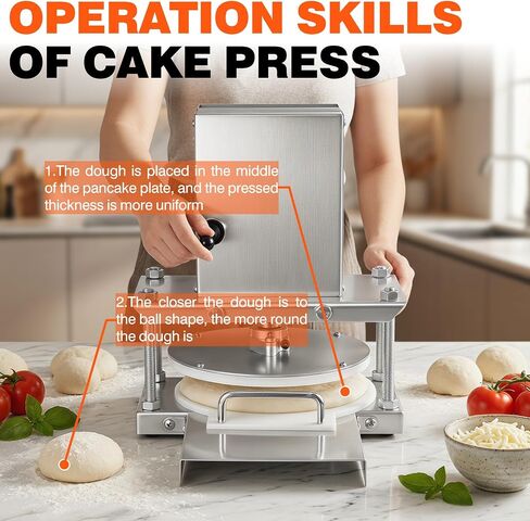 Electric Dough Press Machine, Commercial Pizza Dough Press Maker for Tortilla Roti Pastry, Adjustable Stainless Steel Dough Pressing Machine for Bakery Kitchen Restaurant in Kuwait