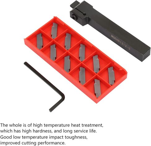 Lathe Parting Tool Holder, MGEHR1212 3 Lathe Cut Off Grooving Tool with 10 Inserts, for CNC and Manual Machine in Kuwait