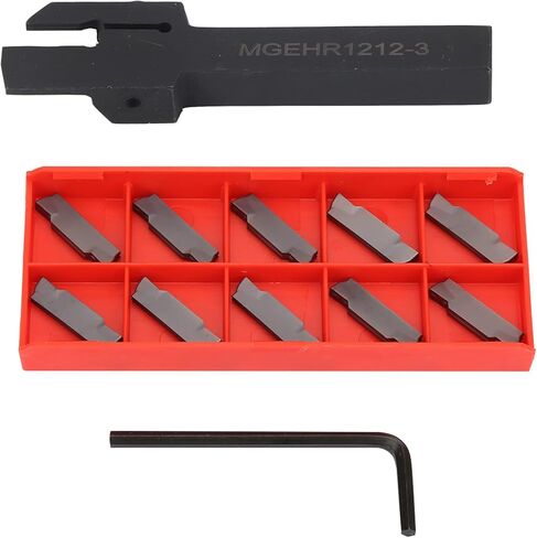 Lathe Parting Tool Holder, MGEHR1212 3 Lathe Cut Off Grooving Tool with 10 Inserts, for CNC and Manual Machine in Kuwait