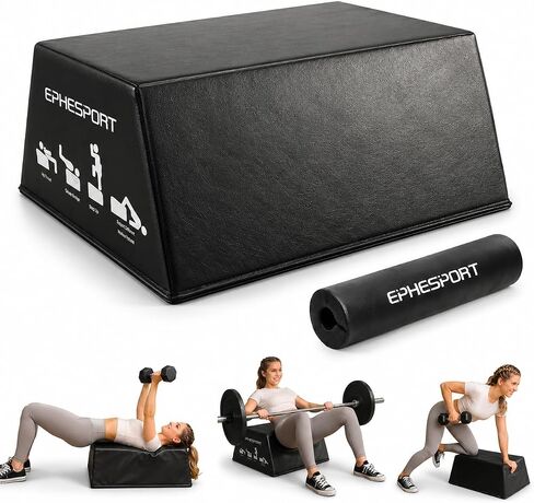 مقعد دفع الورك من EPHESPORT - جسر غلوت ومعدات دفع الورك مع وسادة دفع الورك مجانًا، سعة 700 رطل، تصميم غير قابل للانزلاق للغلوت، القرفصاء البلغارية المقسمة، الخطوات والأساسية in Kuwait