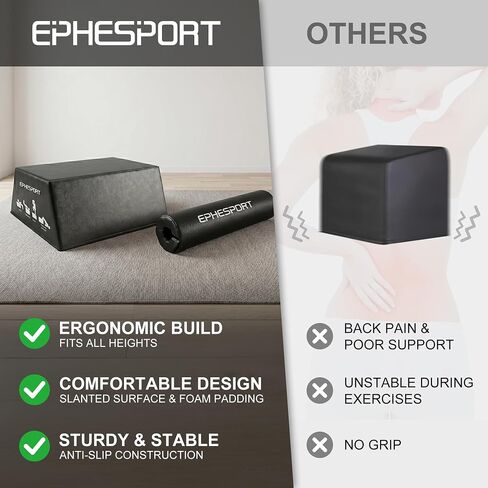 مقعد دفع الورك من EPHESPORT - جسر غلوت ومعدات دفع الورك مع وسادة دفع الورك مجانًا، سعة 700 رطل، تصميم غير قابل للانزلاق للغلوت، القرفصاء البلغارية المقسمة، الخطوات والأساسية in Kuwait