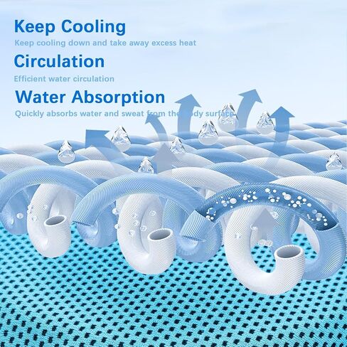 Cooling Towel for Neck and Face, 5 Pack Soft Microfiber Cold Towel | 40 X 12 Inch Breathable Cooling Towels, Cool Towels For Neck Hot Weather, Sports, Yoga, Workout, Running, Golf, Camping in Kuwait